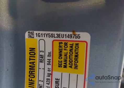 2014 Chevrolet Impala 1Ls из США, поврежденный, VIN 1G11Y5SL3EU149755